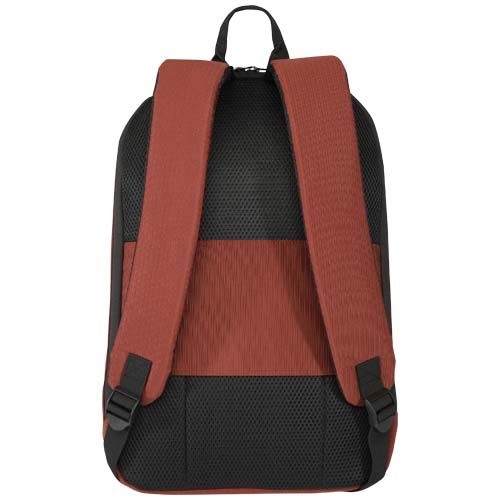 PF130110-1Luma 15_ GRS Laptop-Rucksack aus recyceltem Material mit Diebstahlschutz 10L_ ziegelstein