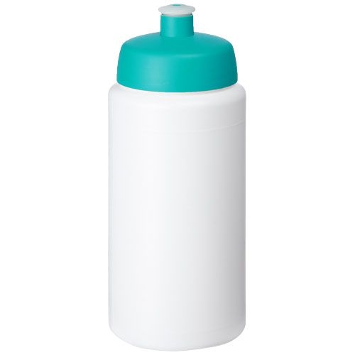 PF210687-6Baseline® Plus grip 500 ml Sportflasche mit Sportdeckel_ weiss_aquablau PF210687-6Baseline® Plus grip 500 ml Sportflasche mit Sportdeckel_ weiss_aquablau