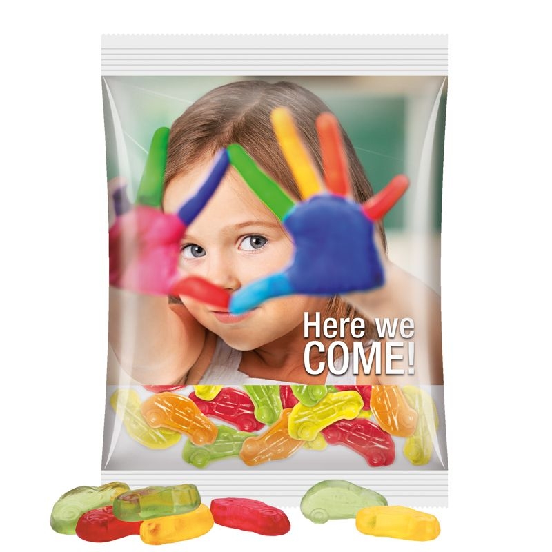 JG10064-8Maxituete 50 g Trolli Fruchtgummi Standardformen_ Auto_ transparente Folie