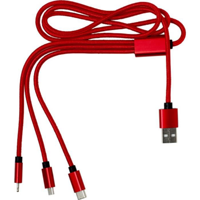 GI8597-083-in-1 Ladekabel aus Nylon Felix_ Rot