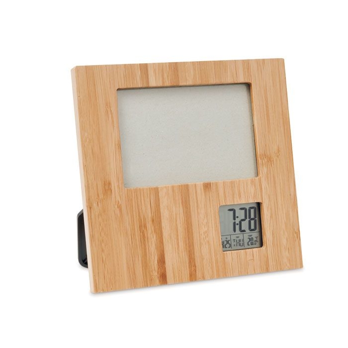 MO9695-40Zenframe Bilderrahmen mit Tischuhr_ Holz