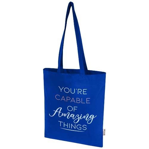 PF120760-4Madras Blend 140 g_m² Tragetasche aus GRS-recycelter Baumwolle 7L_ royalblau