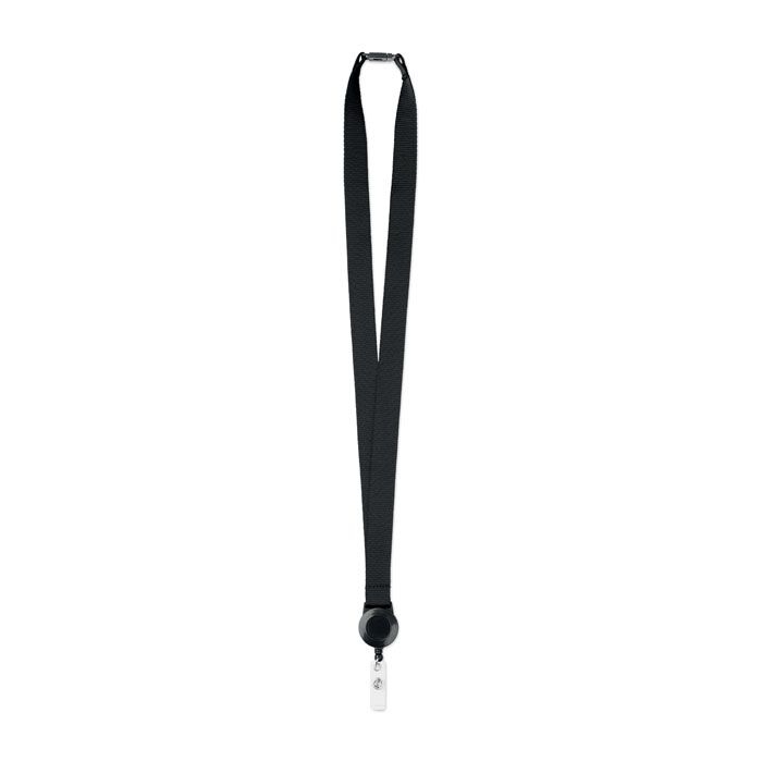 MO9852-03Zip Lanyard Lanyard mit Badge-Halter_ Schwarz