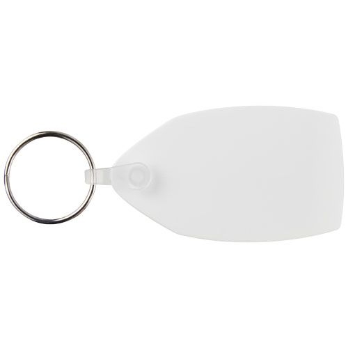 PF210476-1Tait rechteckiger Schluesselanhaenger aus recyceltem Material_ weiss