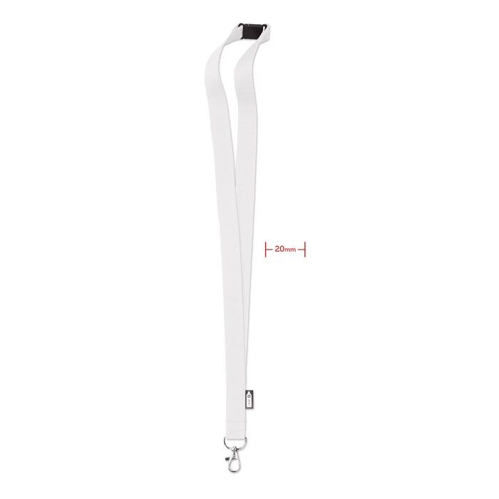 MO6100-06Lany Rpet Lanyard RPET 20mm_ weiss