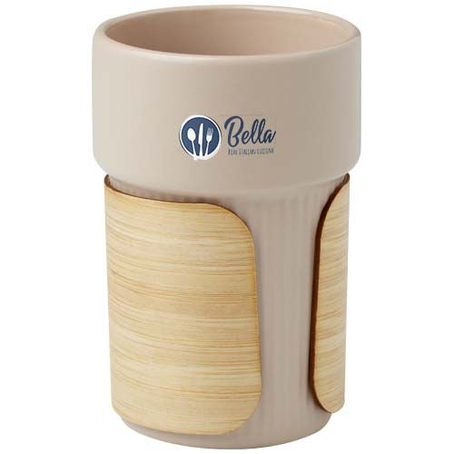 PF100809-2Fika 340 ml Becher mit Bambushuelle_ oatmeal