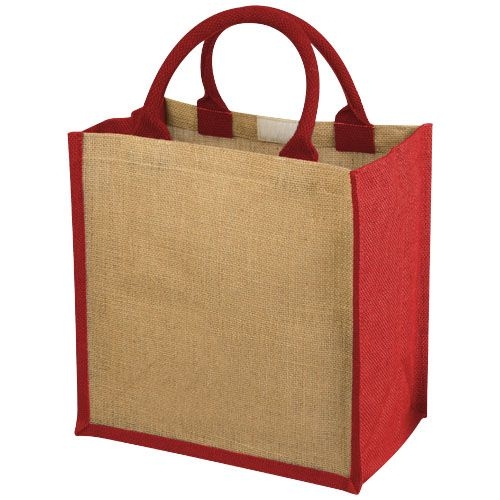 Chennai Jute Tragetasche 16L, natur,rot