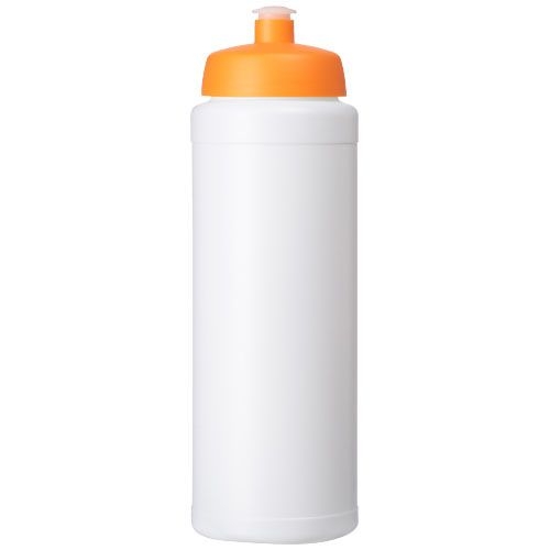 PF210689-8Baseline® Plus grip 750 ml Sportflasche mit Sportdeckel_ weiss_orange