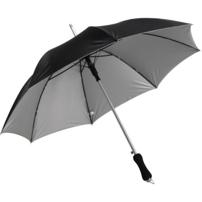 GI4096-50Automatik Aluminium Stockschirm aus Polyester Melisande_ Schwarz_Silber