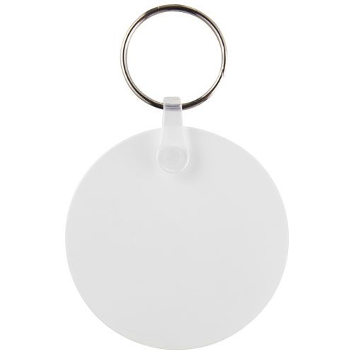 PF210475-1Tait kreisfoermiger Schluesselanhaenger aus recyceltem Material_ weiss