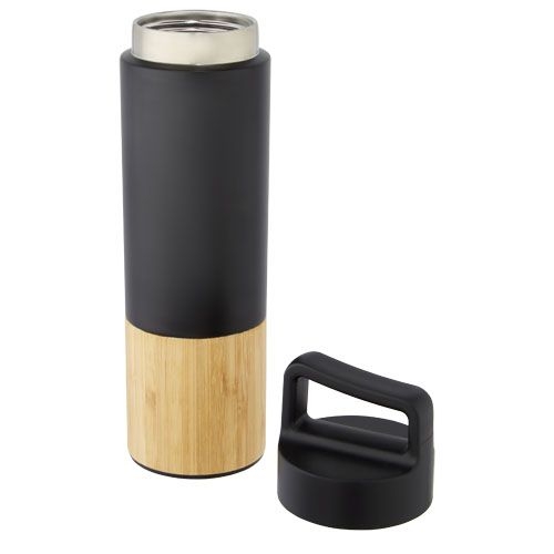 PF100669-2Torne 540 ml Kupfer-Vakuum Isolierflasche mit Bambus Aussenwand_ schwarz