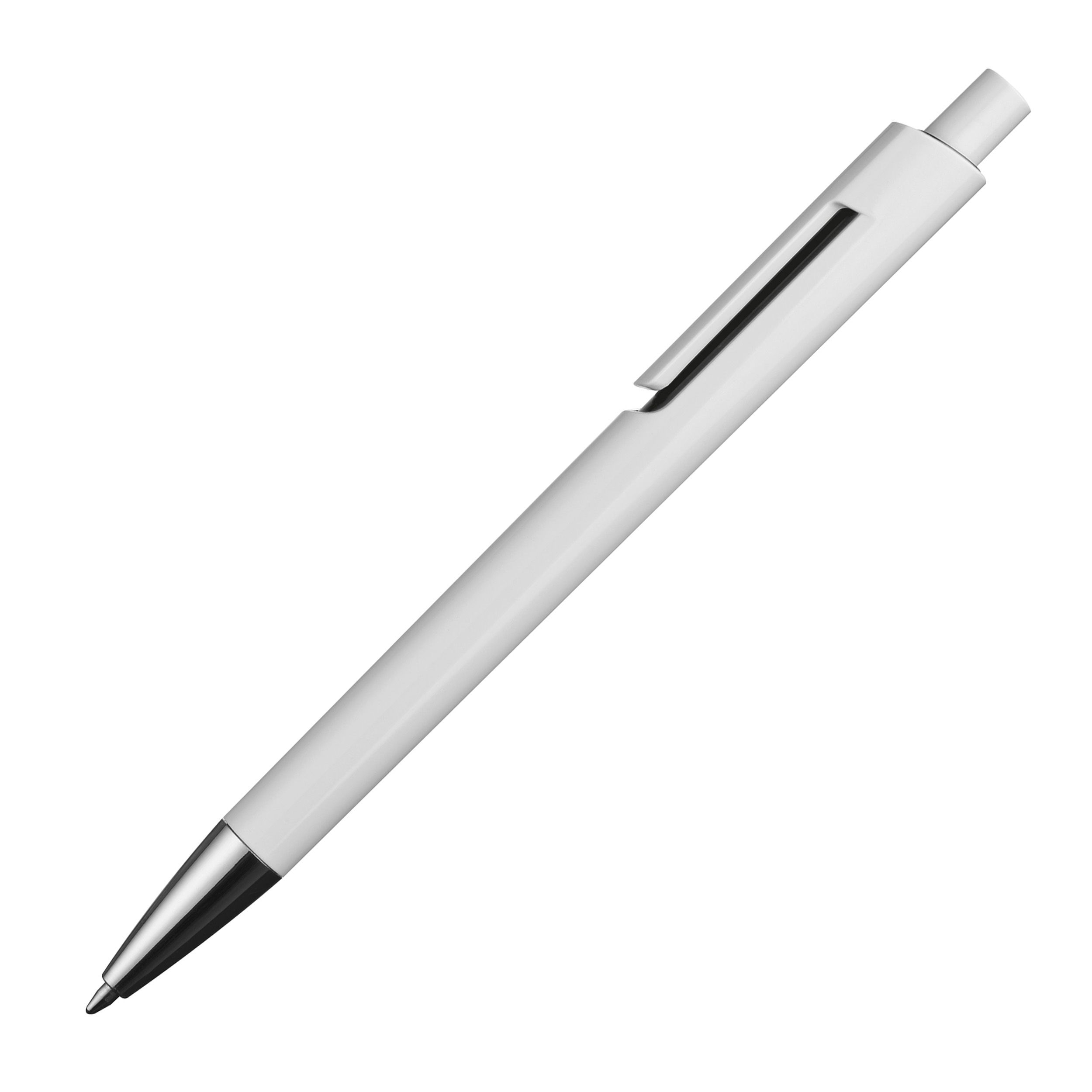 MA13537-03Weisser Kugelschreiber mit farbigen Applikationen _ schwarz