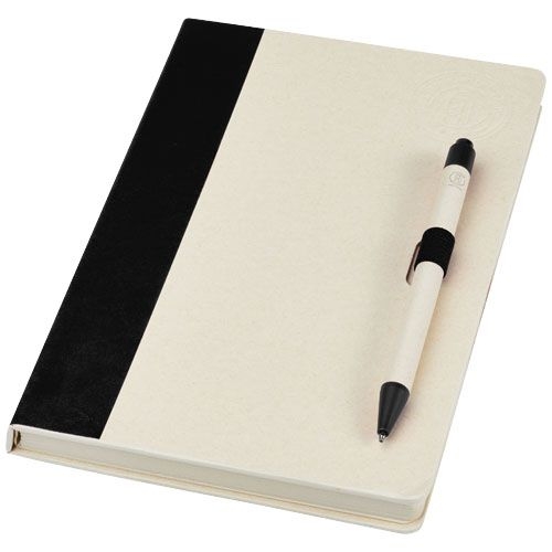 PF107811-4Dairy Dream A5 Notizbuch und Kugelschreiber-Set aus recyceltem Milchkarton_ schwarz
