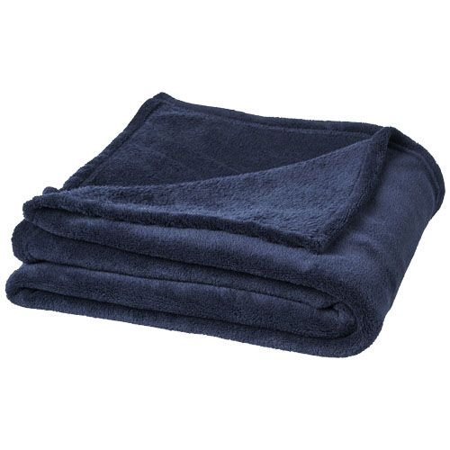 PF112810-3Bay Plaid-Decke aus extraweichem Coral-Fleece_ dunkelblau