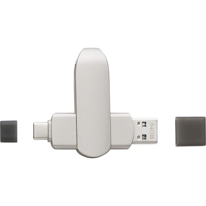GI1001765-411USB-Stick aus verzinkter Oberflaeche Harlow_ gun metal