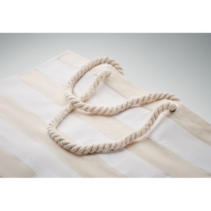 Heaven Stripe Strandtasche Baumwolle 220 g, weiß