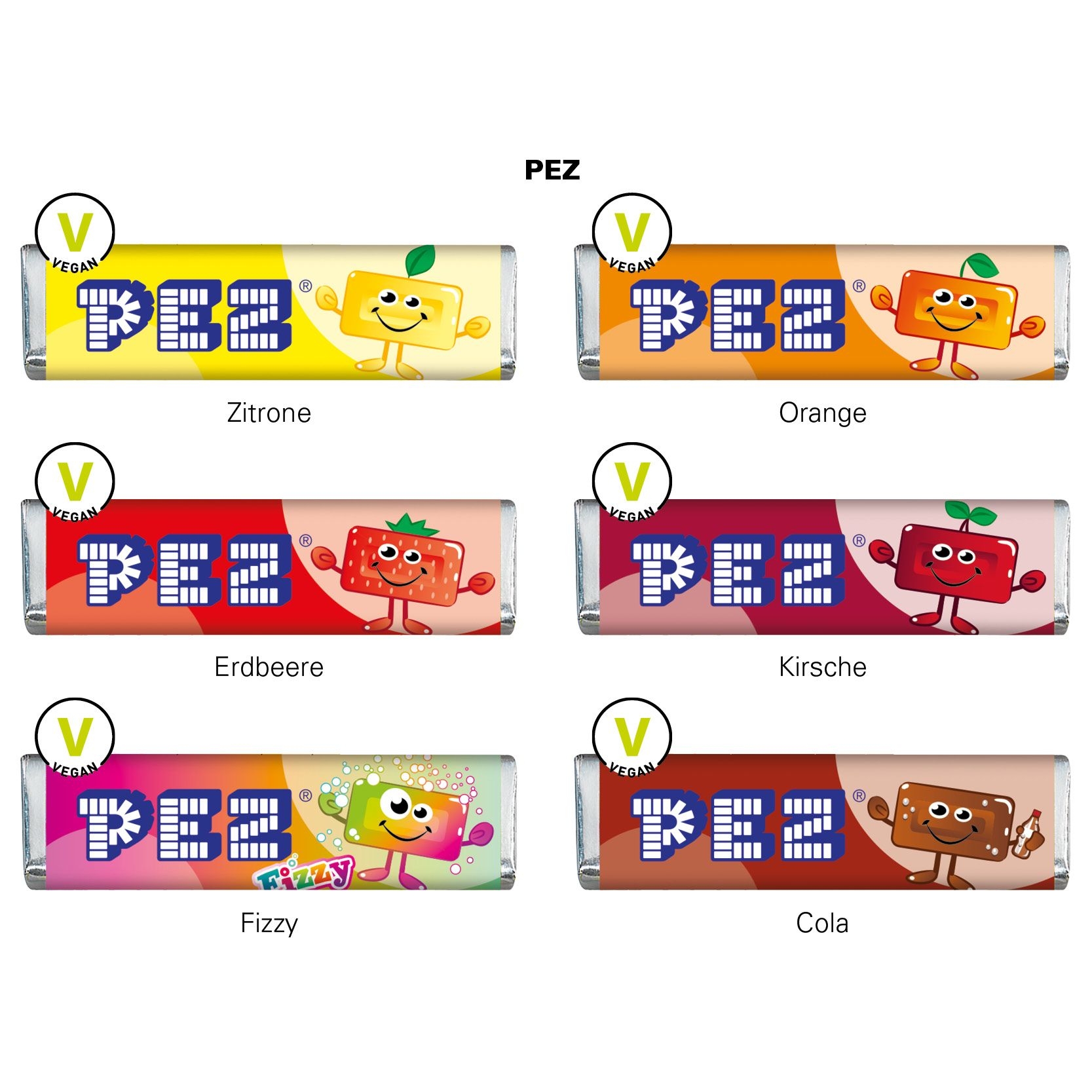 JG10174-5Werbekarte Visitenkartenformat PEZ_ PEZ Bonbonriegel_ Cola