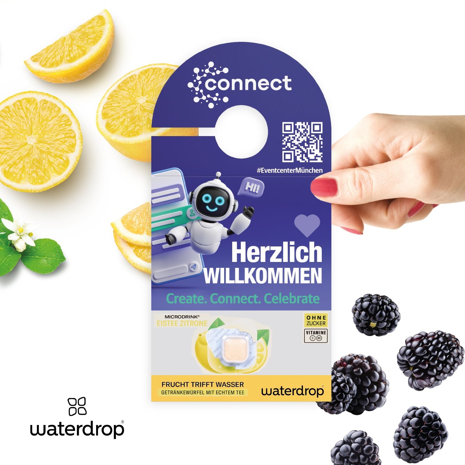 CD91672-01Flaschen-Tueranhaenger waterdrop®_ Brombeere