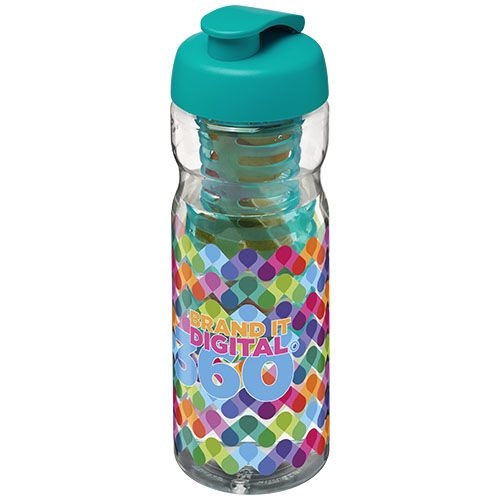 PF210046-5H2O Active® Base 650 ml Sportflasche mit Klappdeckel und Infusor_ transparent_aquablau