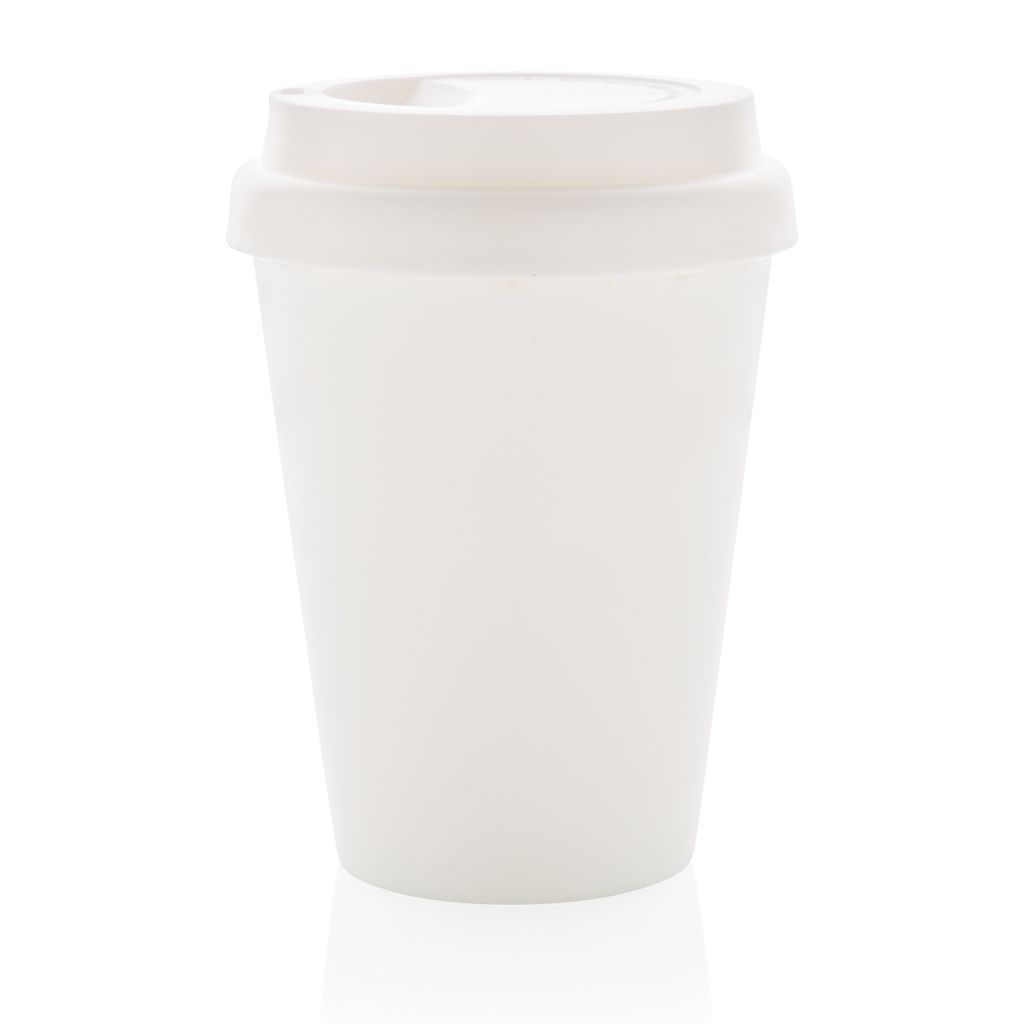 XDP432.69-3Wiederverwendbarer doppelwandiger Kaffeebecher 300ml_ weiss