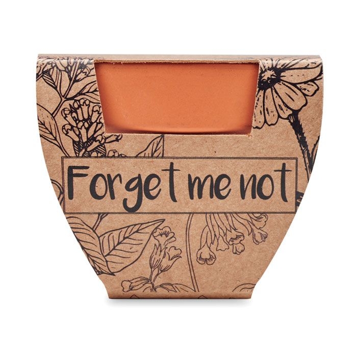 MO6146-40Forget Me Not Terracotta-Topf Vergissmeinnich_ Holz