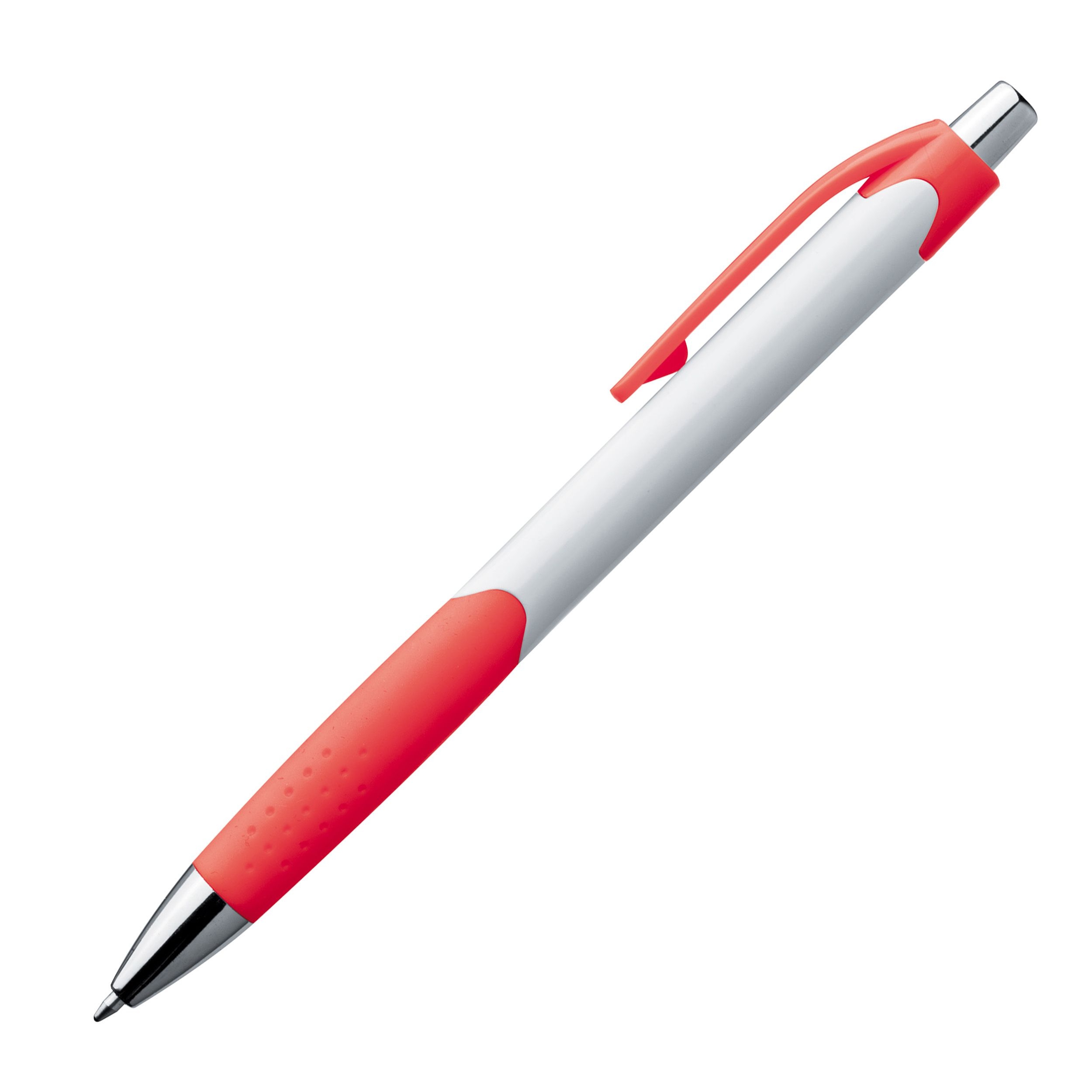 MA17899-05Kugelschreiber mit farbiger Gummigriffzone _ rot
