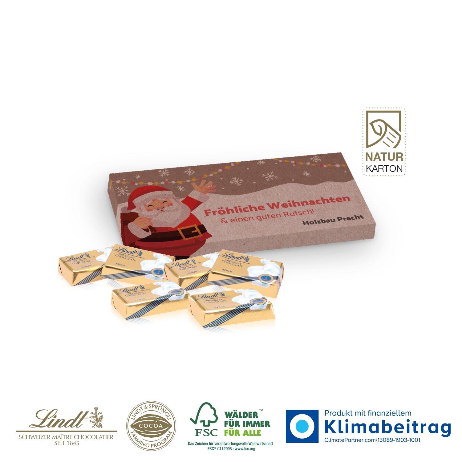 CD91000-01Praesentbox mit Lindt Schokotaefelchen