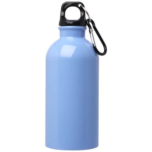 PF100860-7Oregon 400 ml RCS-zertifizierte_ einwandige Trinkflasche aus Edelstahl mit Karabinerhaken_ wolkenbla