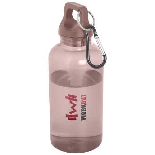 PF100778-9Oregon 400 ml RCS-zertifizierte Trinkflasche aus recyceltem Kunststoff mit Karabiner _ altrosa