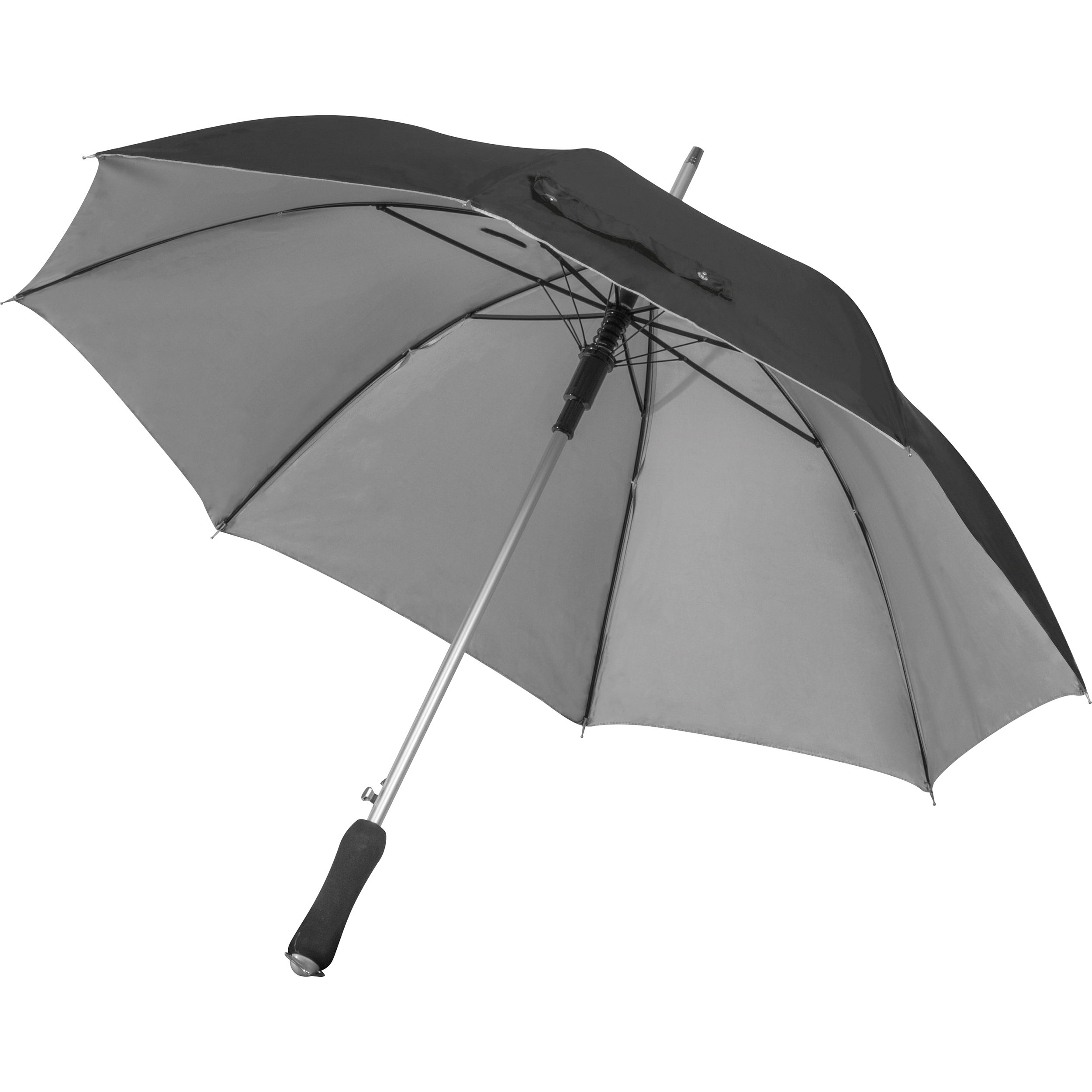 MA45202-03Automatikschirm aus Polyester mit Aluminium Gestaenge und UV Schutz_ schwarz