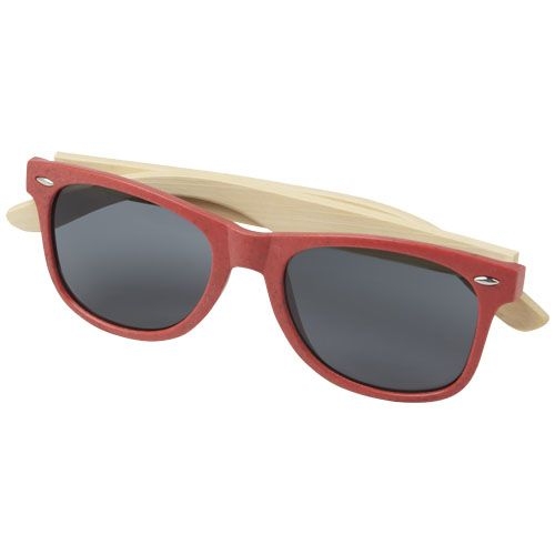 Sun Ray Bambus Sonnenbrille, rot