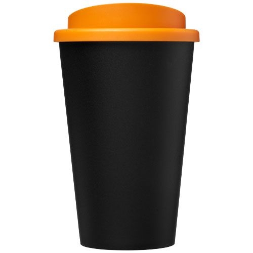 PF210422-3Americano® Eco 350 ml recycelter Becher_ schwarz_orange