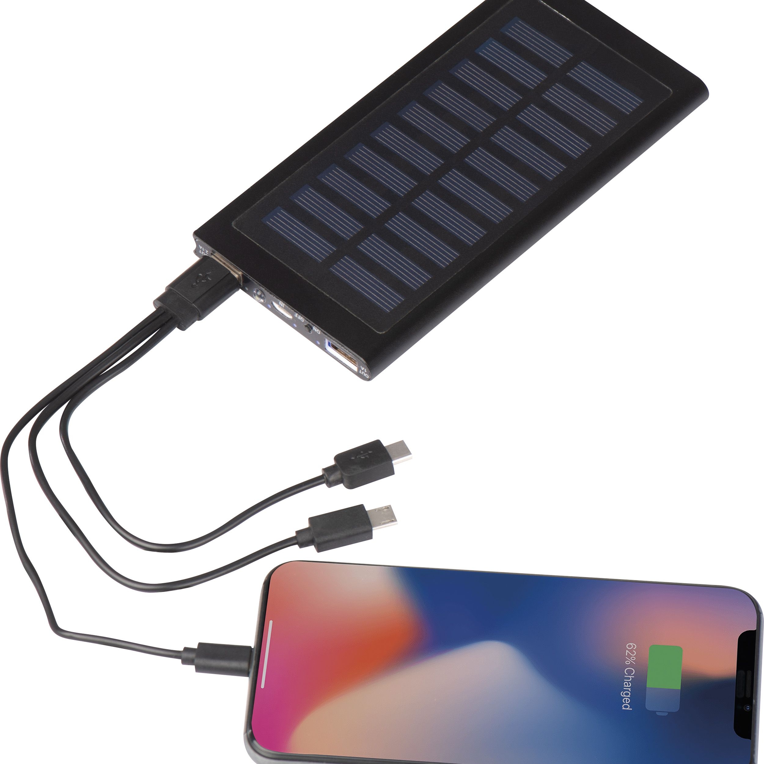 MA30824-03Solar Powerbank aus Metall 8.000mAh SAVERIO_ schwarz
