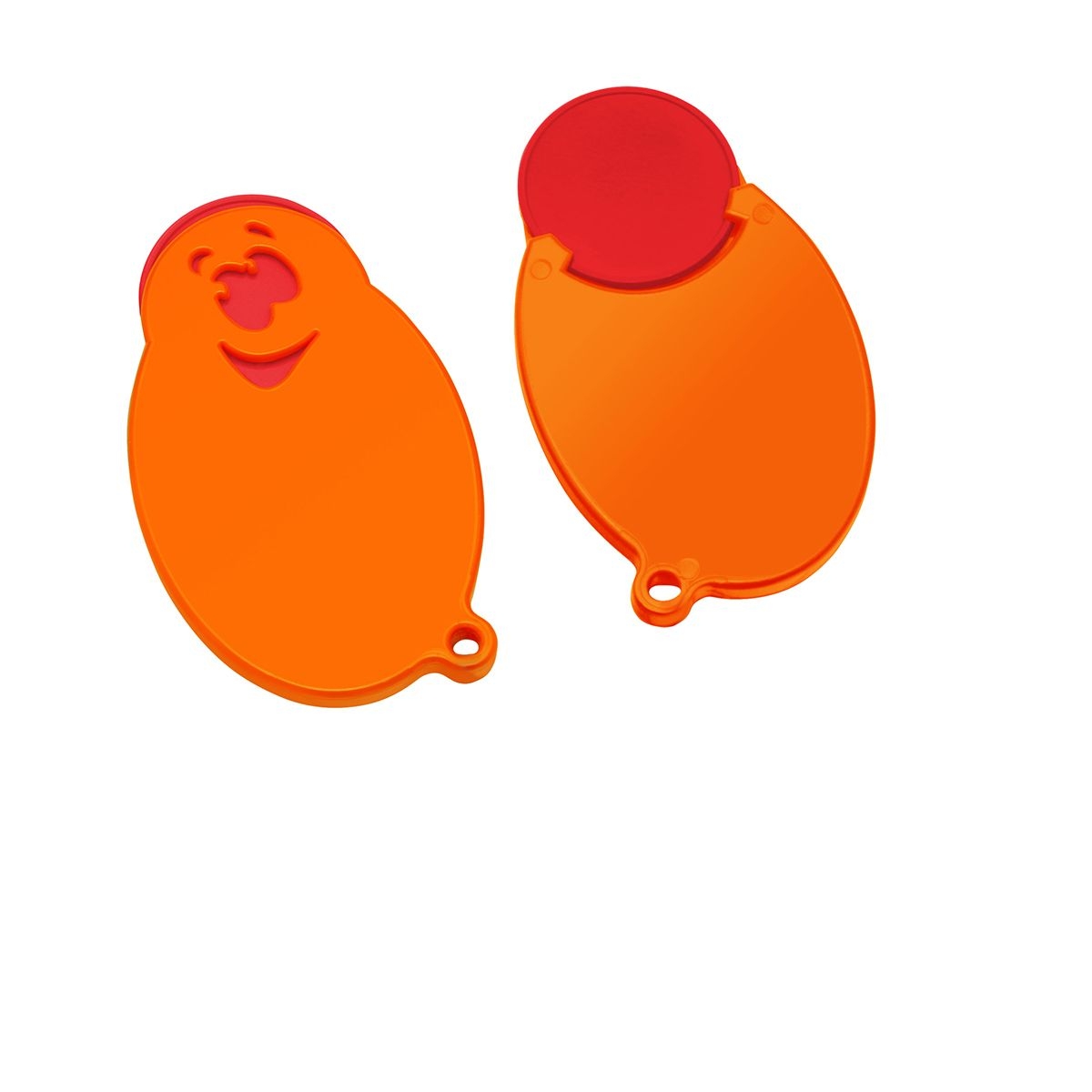 HE7855-1-5Chiphalter mit 1€-Chip _Gesicht_ rot_ orange