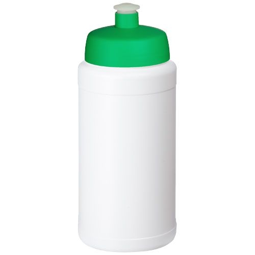 PF210444-12Baseline Recycelte Sportflasche_ 500 ml_ weiss_gruen