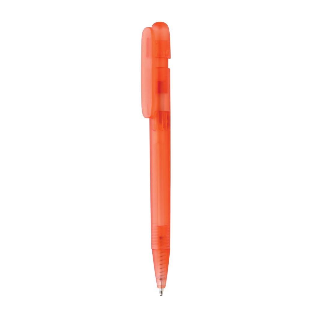 XDP611.26-04Devin transparenter Stift aus GRS zertifiziertem rABS_ rot