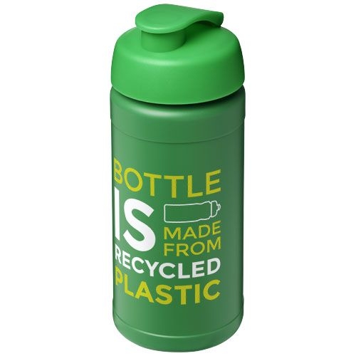 PF210461-5Baseline 500 ml recycelte Sportflasche mit Klappdeckel _ gruen_gruen