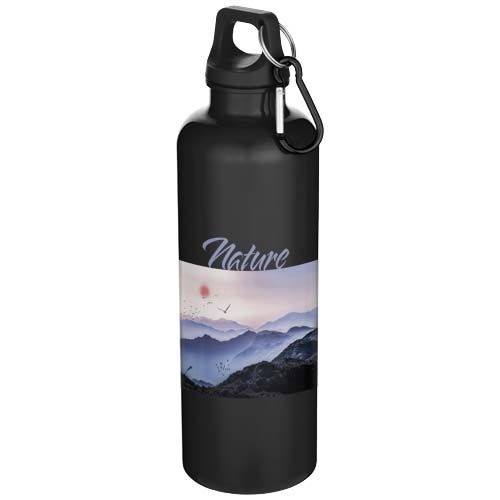 PF100878-8Oregon 750 ml einfarbige RS-zertifizierte Wasserflasche aus recyceltem Kunststoff mit Karabinerhaken