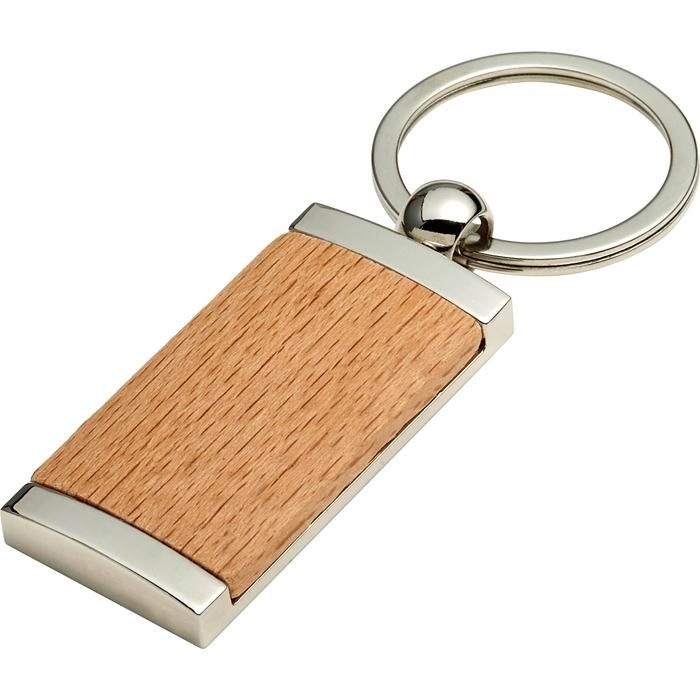 GI8771-11Schluesselanhaenger aus Metall _ Holz Jennie_ brown