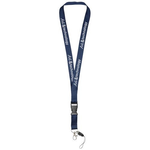 Sagan Lanyard mit abnehmbarer Schnalle und Handyband, navy