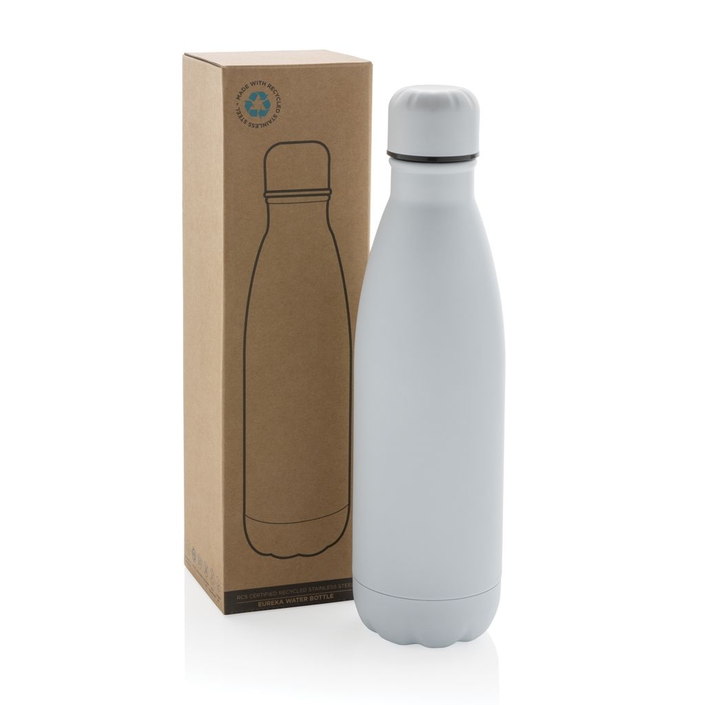 XDP435_72-3Eureka einwandige Wasserflasche aus RCS rec. Stainless-Steel_ weiss