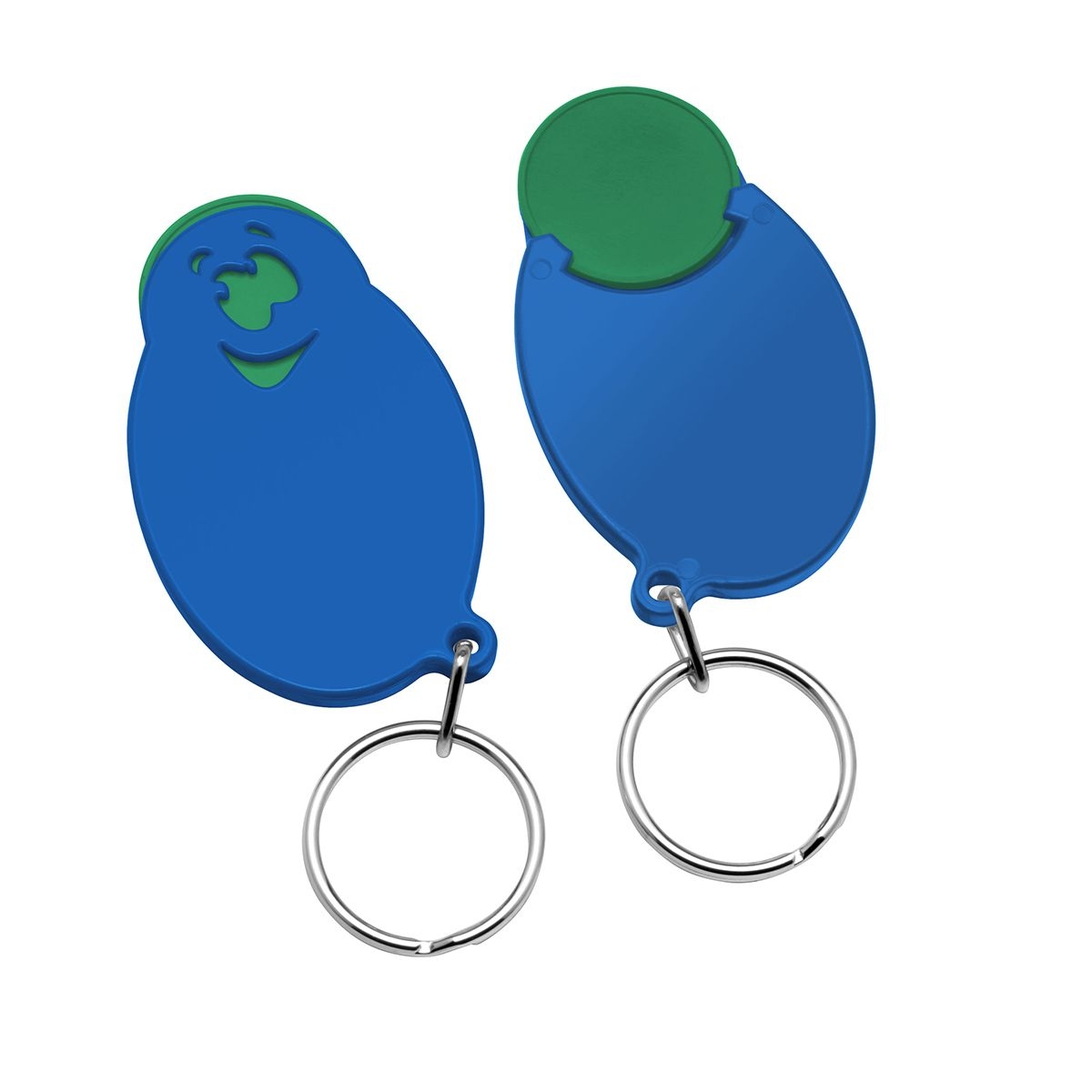 HE7855R-2-3Chiphalter mit 1€-Chip _Gesicht_ gruen_ blau