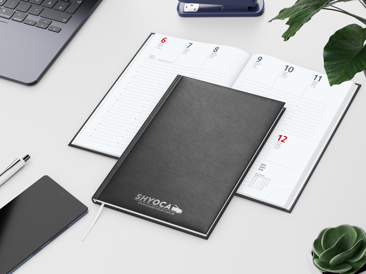 GE0067-SCSWochenkalender Prestige_ schwarz_ Silberpraegung