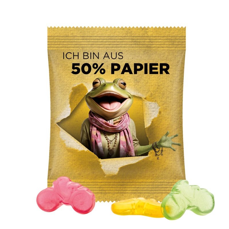 JG17061-9Minituete 10g_ Fruchtgummi Standardformen_ Fahrrad_ weisse Folie