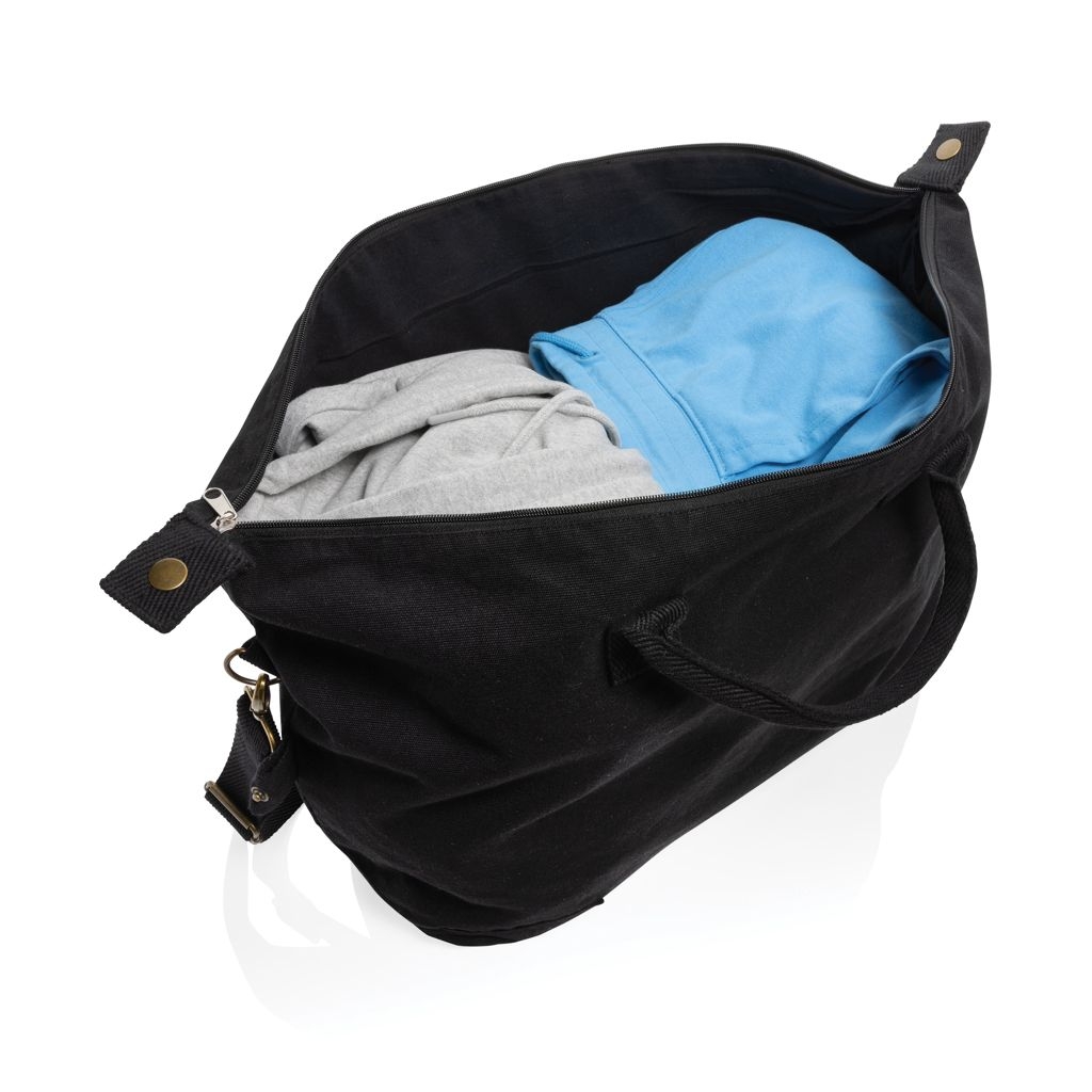 XDP707.17-1Kezar AWARE™ 500g_m² Wochenendtasche aus recyceltem Canvas_ schwarz