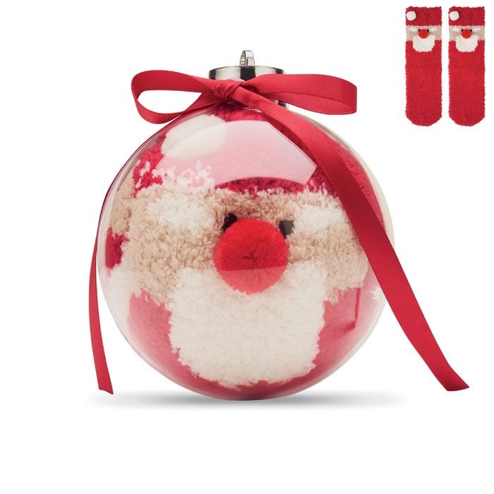 CX1586-05Snug L Weihnachtsbaumkugel mit Socken_ rot