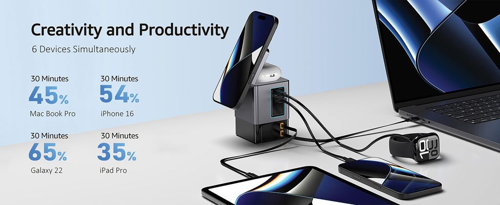 XDP309_54-02Urban Vitamin Sacramento 105W GaN Charger mit einz. Kabeln_ grau