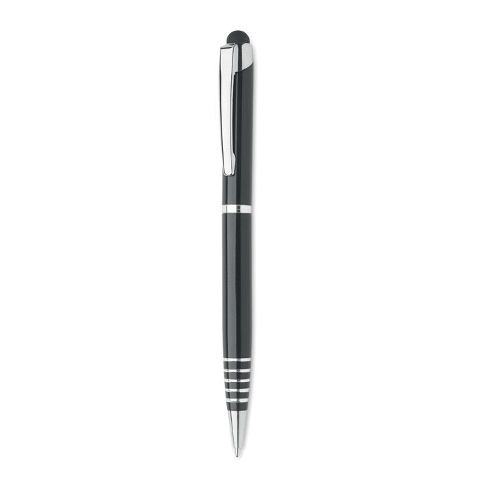 MO2157-03Florina Drehkugelschreiber mit Stylus_ schwarz