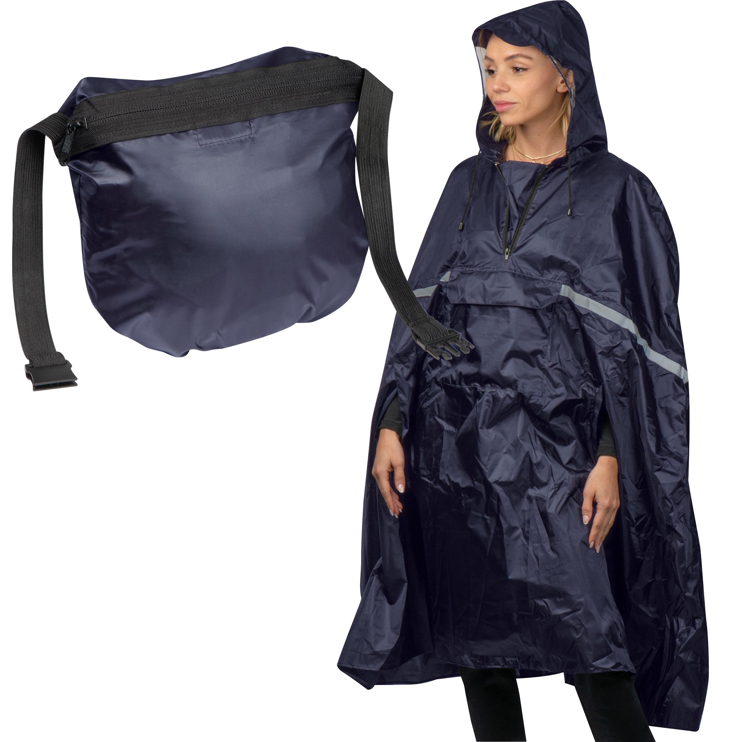 MA52671Regenponcho in Guerteltasche  FAUSTO