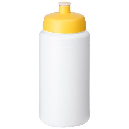 PF210687-11Baseline® Plus grip 500 ml Sportflasche mit Sportdeckel_ weiss_gelb PF210687-11Baseline® Plus grip 500 ml Sportflasche mit Sportdeckel_ weiss_gelb